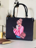 Coffee Girl Tote Bag Black front