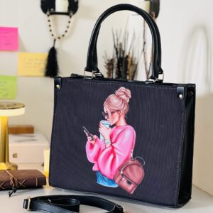 Coffee Girl Tote Bag Black
