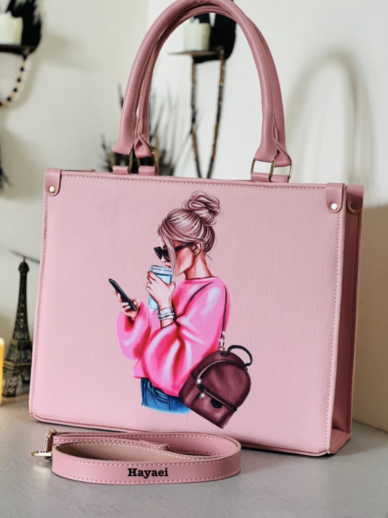 Coffee Girl Tote Bag Pink