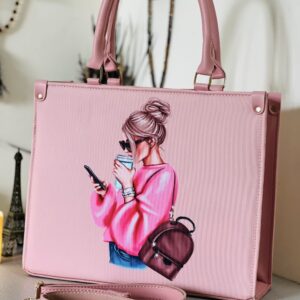 Coffee Girl Tote Bag Pink